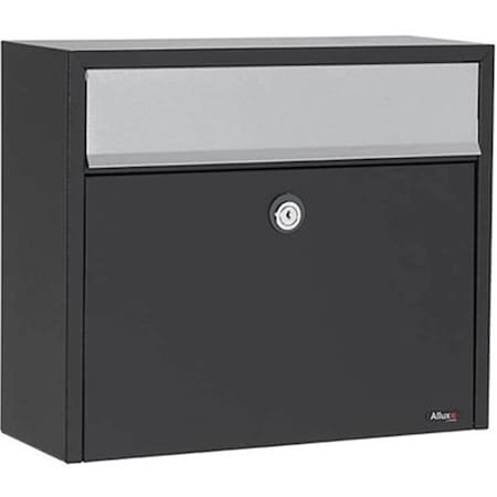 Qualarc Allux LT150 Galvanized Steel Wall Mounted Locking Mailbox Black & Gray QU435938